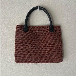 Helen Kaminski Raffia tote bag with leather handles